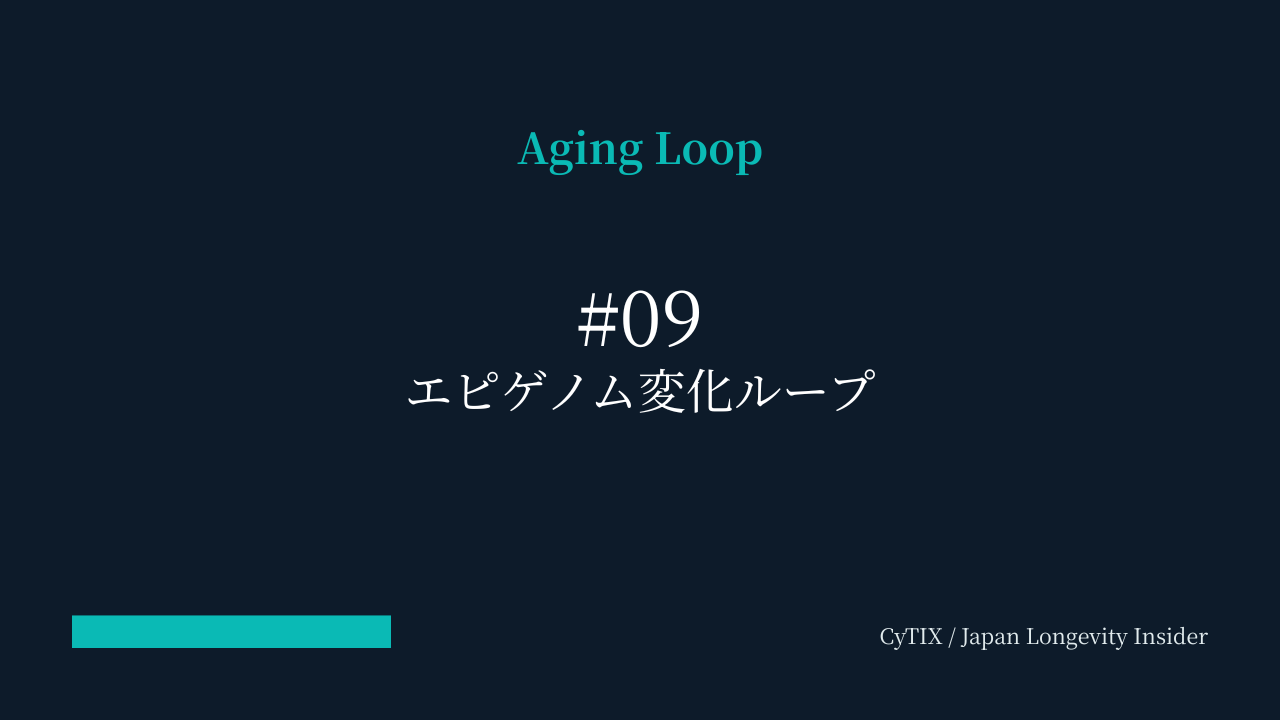 Aging Loop #09｜エピゲノム変化ループ — 遺伝子の「読み方」が狂うと老化が加速する